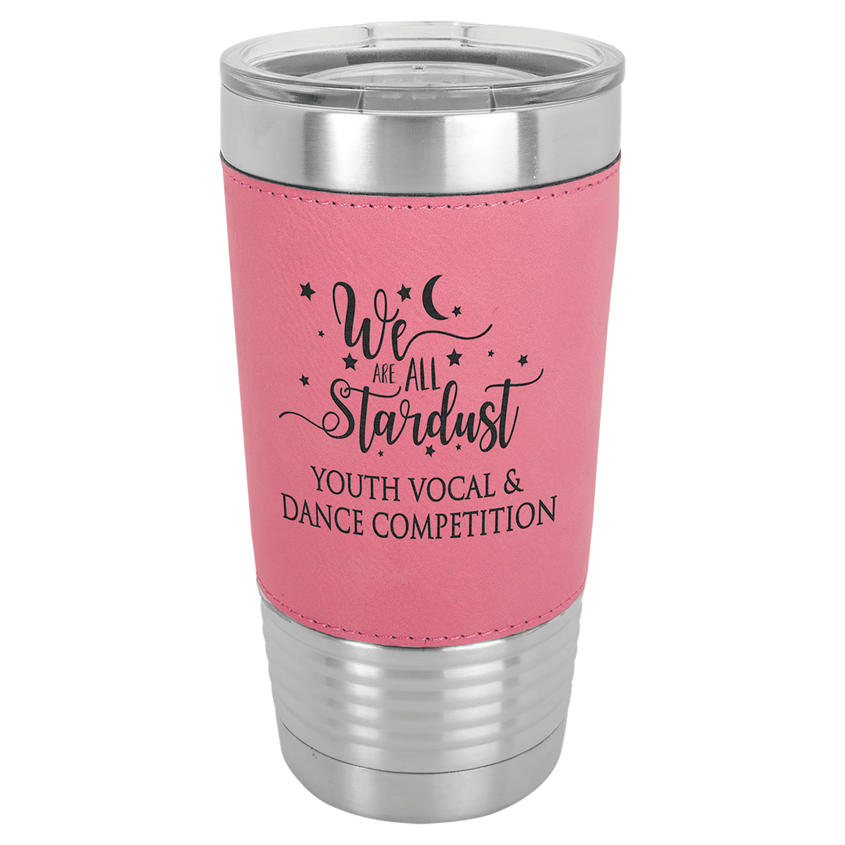 Pink Polar Camel 20 oz. Laserable Leatherette Tumbler with Clear Lid