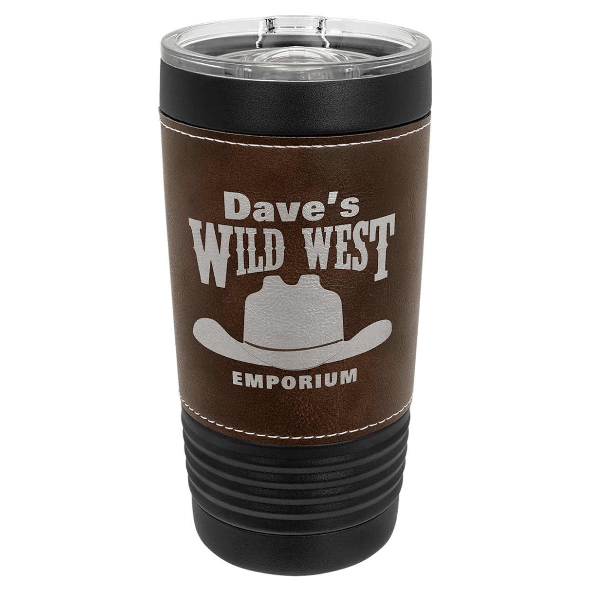 Black Rustic Polar Camel 20 oz. Leatherette Tumbler with Slider Lid