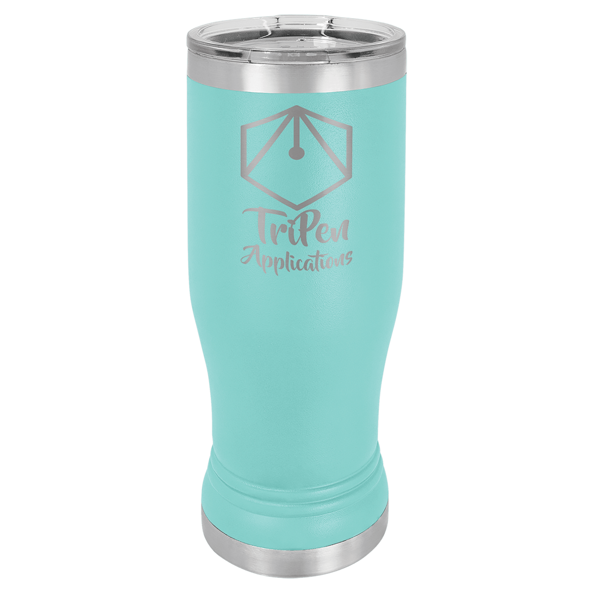 Teal 14 oz. Polar Camel Pilsner with Clear Lid
