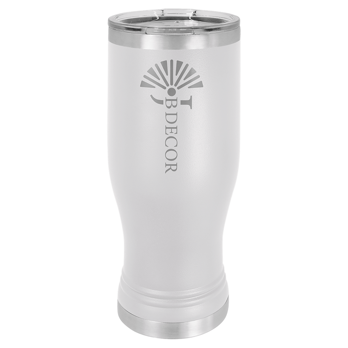 White Polar Camel 20 oz Pilsner with Clear Lid