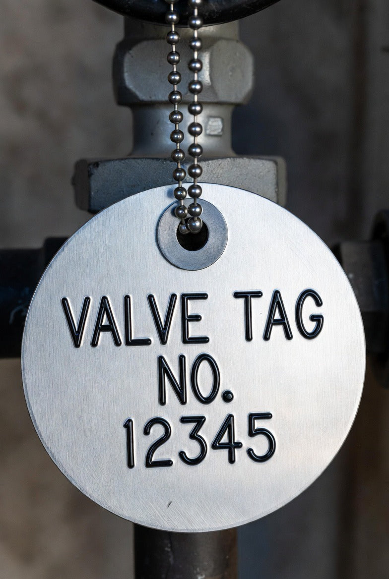 Aluminum Valve Tag Size: 2" round