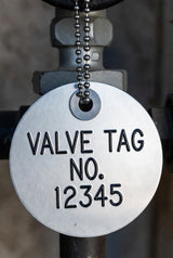 Aluminum Valve Tag Size: 2" round
