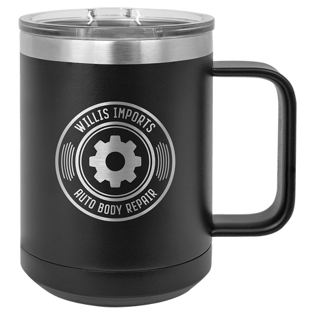 Black Polar Camel 15 oz. Vacuum Insulated Mug with Slider Lid