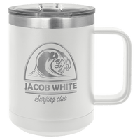 White Polar Camel 15 oz. Vacuum Insulated Mug with Slider Lid