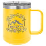 Yellow Polar Camel 15 oz. Vacuum Insulated Mug with Slider Lid