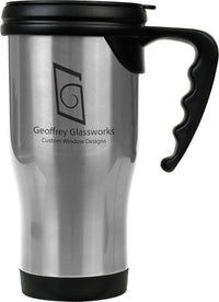 Silver Stainless Steel 14 oz. Travel Mug with Handle