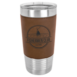 Dark Brown Polar Camel 20 oz. Laserable Leatherette Tumbler with Clear Lid