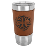 Rawhide Polar Camel 20 oz. Laserable Leatherette Tumbler with Clear Lid