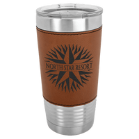 Rawhide Polar Camel 20 oz. Laserable Leatherette Tumbler with Clear Lid