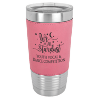 Pink Polar Camel 20 oz. Laserable Leatherette Tumbler with Clear Lid