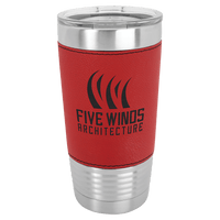 Red Polar Camel 20 oz. Laserable Leatherette Tumbler with Clear Lid