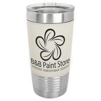 White Black Polar Camel 20 oz. Laserable Leatherette Tumbler with Clear Lid