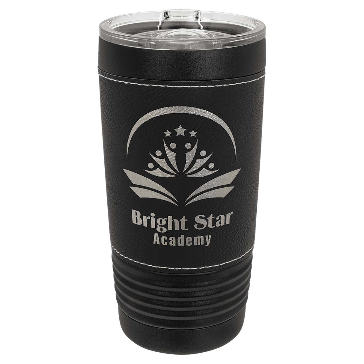 Black Black Silver Polar Camel 20 oz. Leatherette Tumbler with Slider Lid