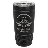 Black Black Silver Polar Camel 20 oz. Leatherette Tumbler with Slider Lid