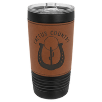 Black Rawhide Polar Camel 20 oz. Leatherette Tumbler with Slider Lid