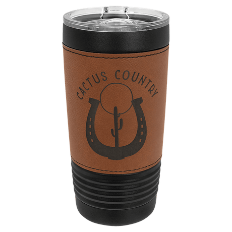 Black Rawhide Polar Camel 20 oz. Leatherette Tumbler with Slider Lid