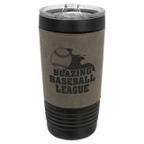 Black Gray Polar Camel 20 oz. Leatherette Tumbler with Slider Lid