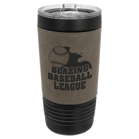 Black Gray Polar Camel 20 oz. Leatherette Tumbler with Slider Lid