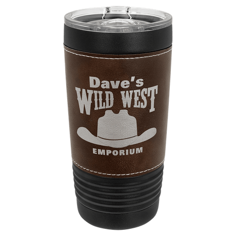 Black Rustic Polar Camel 20 oz. Leatherette Tumbler with Slider Lid