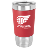 Red White Polar Camel 20 oz. Tumbler with Silicone Grip and Clear Lid