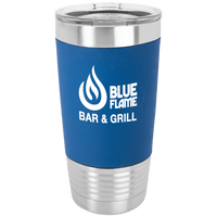 Blue White Polar Camel 20 oz. Tumbler with Silicone Grip and Clear Lid