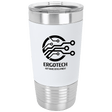 White Black 20 oz. Polar Camel Tumbler with Silicone Grip and Clear Lid