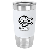 White Black 20 oz. Polar Camel Tumbler with Silicone Grip and Clear Lid