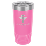 Polar Camel 20 oz. Pink Ringneck Tumbler with Clear Lid