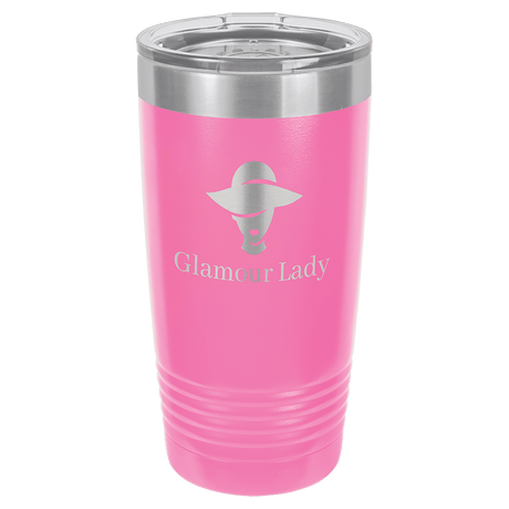 Polar Camel 20 oz. Pink Ringneck Tumbler with Clear Lid