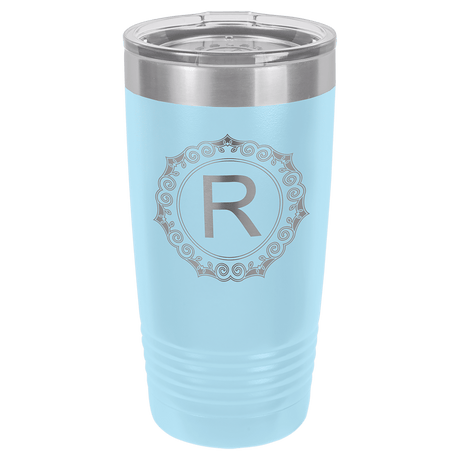 Light Blue Polar Camel 20 oz. Ringneck Tumbler with Logo Lid