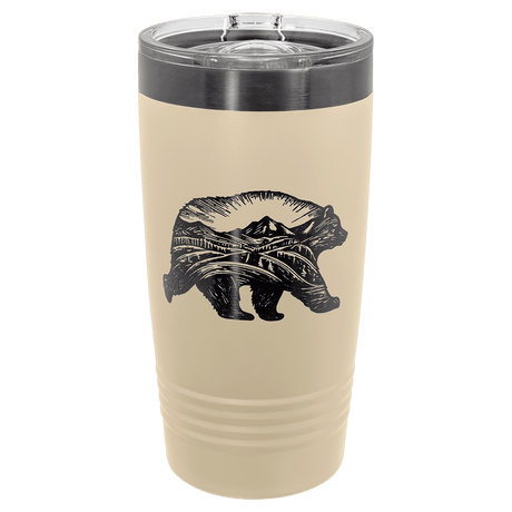 Sand/Ghost Black Polar Camel 20 oz. Warm ION-Plated Ringneck Tumbler with Slider Lid