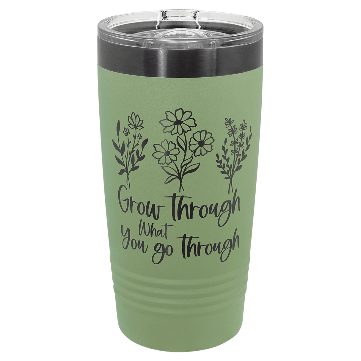 Sage/Ghost Black Polar Camel 20 oz. Summer ION-Plated Ringneck Tumbler with Slider Lid