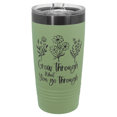 Sage/Ghost Black Polar Camel 20 oz. Summer ION-Plated Ringneck Tumbler with Slider Lid