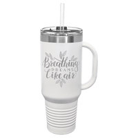 White Polar Camel 40 oz. Travel Mug with Snap Lid & Straw
