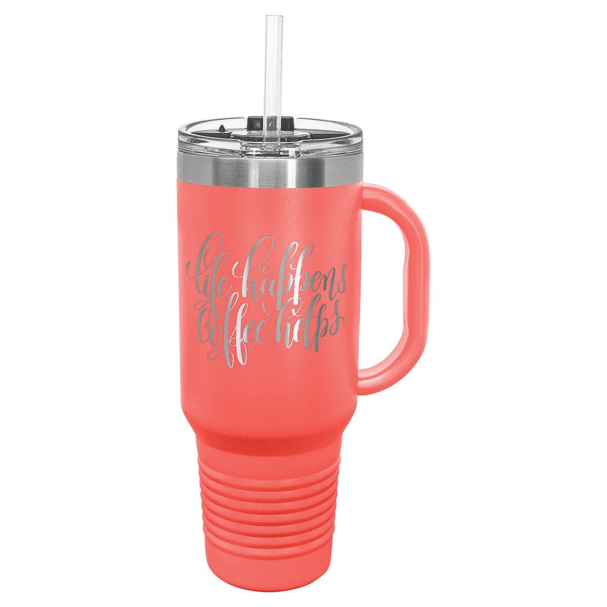 Coral Polar Camel 40 oz. Travel Mug with Snap Lid & Straw