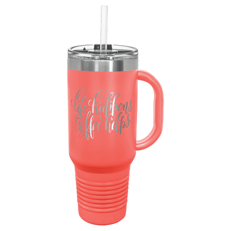 Coral Polar Camel 40 oz. Travel Mug with Snap Lid & Straw