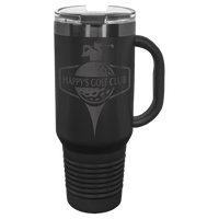 Black Ghost Black Polar Camel 40 oz. Travel Mug with Handle & Straw