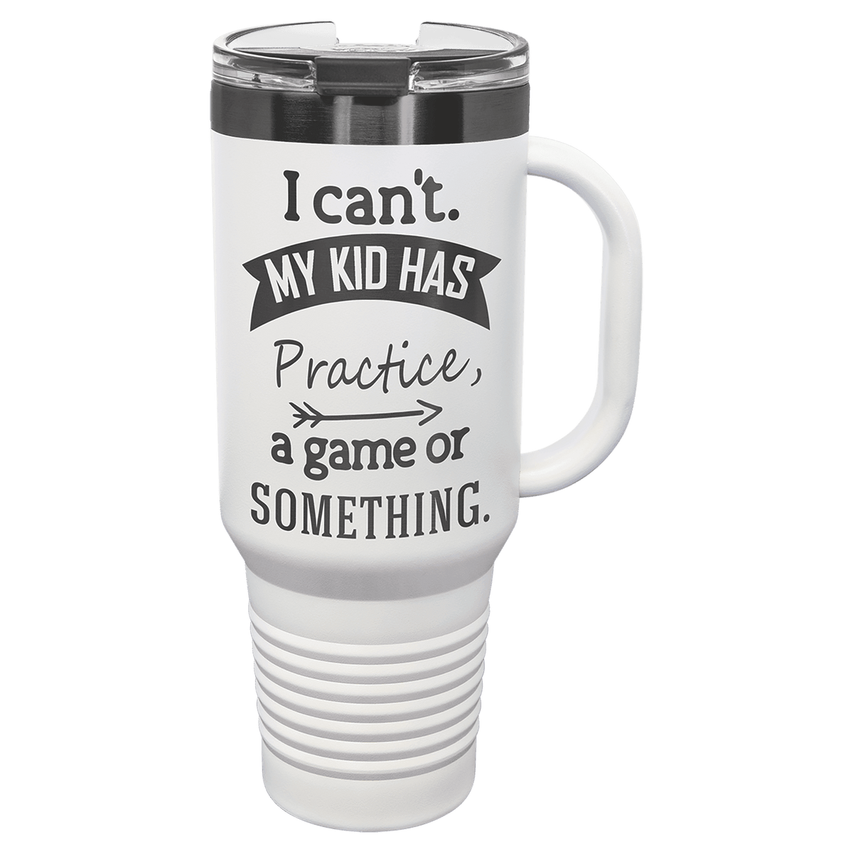 White Ghost Black Polar Camel 40 oz. Travel Mug with Handle & Straw