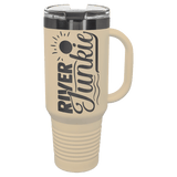Sand/Ghost Black Polar Camel 40 oz. Warm Travel Mug with Handle & Straw