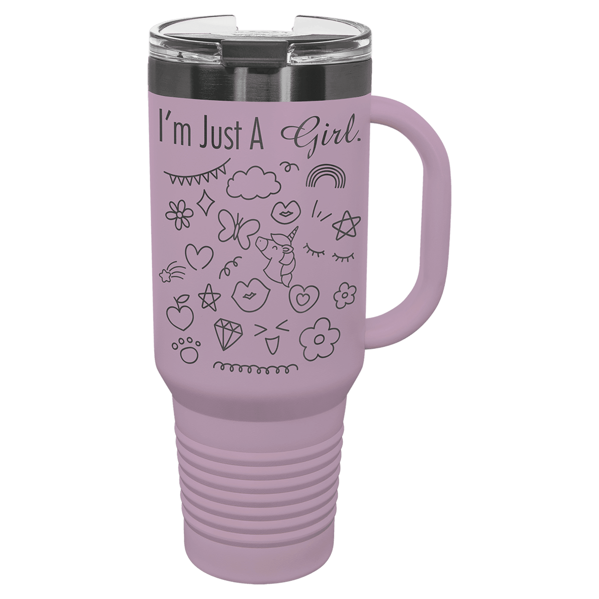 Moody Lilac Ghost Black Polar Camel 40 oz. Travel Mug with Handle & Straw