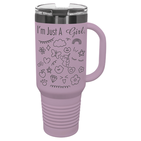 Moody Lilac Ghost Black Polar Camel 40 oz. Travel Mug with Handle & Straw