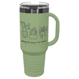Sage/Ghost Black Polar Camel 40 oz. Summer Travel Mug with Handle & Straw