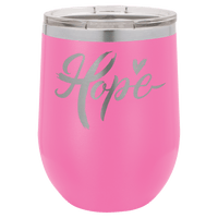 Pink Polar Camel 12 oz. Vacuum Insulated Stemless Wine Tumbler with Lid