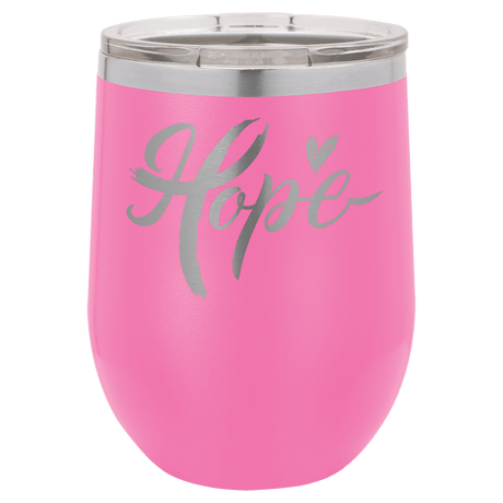 Pink Polar Camel 12 oz. Vacuum Insulated Stemless Wine Tumbler with Lid