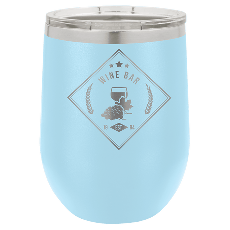 Light Blue Polar Camel 12 oz. Vacuum Insulated Stemless Wine Tumbler with Lid