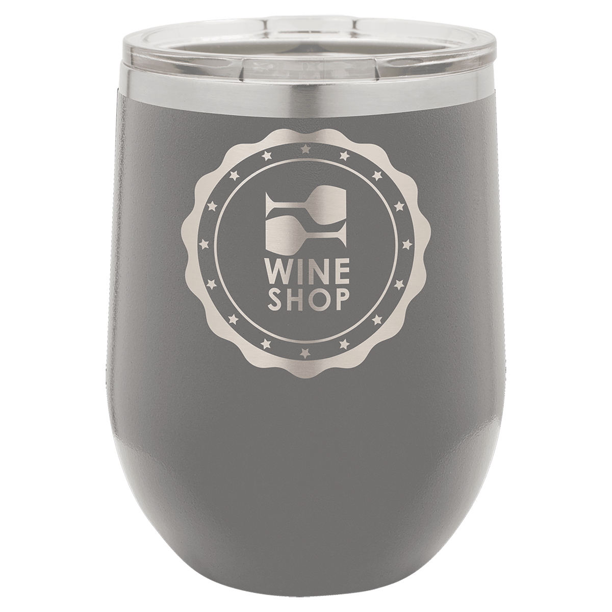 Dark Gray Polar Camel 12 oz. Vacuum Insulated Stemless Wine Tumbler with Lid