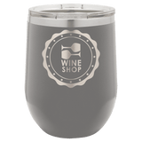 Dark Gray Polar Camel 12 oz. Vacuum Insulated Stemless Wine Tumbler with Lid