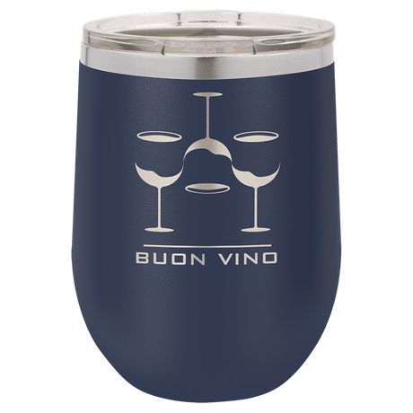 Navy Blue Polar Camel 12 oz. Vacuum Insulated Stemless Wine Tumbler with Lid