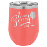 Coral Polar Camel 12 oz. Vacuum Insulated Stemless Wine Tumbler with Lid