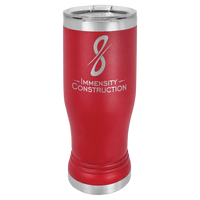 Red 14 oz. Polar Camel Pilsner with Clear Lid